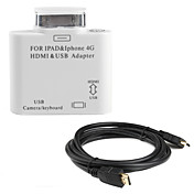 HDMI cámara kit de conexión para el iPad / iPad 2/iphone 4/4s + 1,5 m cable hdmi