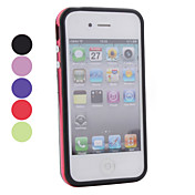 Soft Translucent TPU Bumper Frame Case for Apple iPhone 4, 4S (Metal Button)