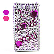 eu te amo padrão, pvc caso com cristais capa para iphone 4, 4s