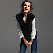 Sleeveless Hand sewn Floral Rabbit Fur Vest