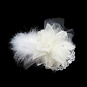 Gorgeous Tulle/ Feather With Rhinestone Wedding Bridal Flowers/ Headpiece