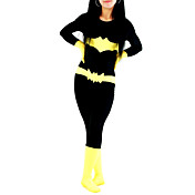 negro y amarillo las mujeres lycra Zentai inspirado en Batman