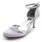 Satin Upper High Heel Closed-toes With Rhinestones Wedding Bridal Shoes