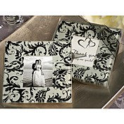 photo favore sottobicchiere con design nero damascato (set di 2)