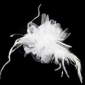Raso / piuma copricapo da sposa