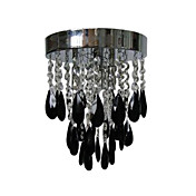 Black Crystal Flush Mount with 3 Lights