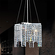 Crystal Pendant Light with 4 Lights in Cubic Shape