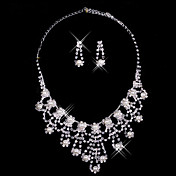 Rhinestone Chandelier Necklace And Earring Set