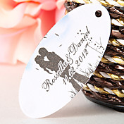 gepersonaliseerde ovale gunste tag - liefde tuin (set van 60)