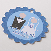 Personalized Scalloped Favor Tag – Cute Couple (Set of 60)