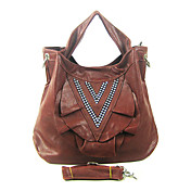 Faux Leather With Crystal/Rhinestone Shoulder Bag/Tote (More Colors)