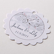 gepersonaliseerde geschulpte gunste tag - zuivere liefde (set van 60)