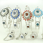 Wide Eye Ring And Bracelet With Chain (More Colors)