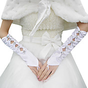 Satin Bridal Gloves With Rhinestone (More Colors)