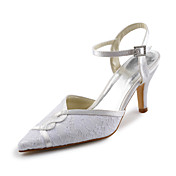 Satin Stiletto Sandals With Stitching Lace For Wedding (More Colors)