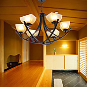 antieke geïnspireerd hanglamp met 6 lampen
