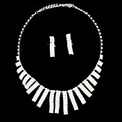 Beautiful Rhinestone Shining Strip Ladies Necklace and Earrings Jewelry Set 45 cm