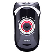 povos usb opladen met twee mesjes roterende scheerapparaat (zwart en zilver)