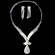 Gorgeous Rhinestone Two Piece Elegant Drop Ladies' Jewelry Set (45 cm)