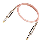 Red Transparent Peal Guitar Cable with Metal Plug in 6 meter