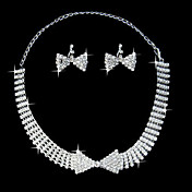 Gorgeous Rhinestone Two Piece Big Bow Ladies' Jewelry Set (45 cm)