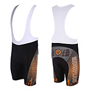 Kooplus-Mens Cycling BIB Shorts with 80% Polyester (Gold & Skulls)