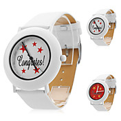 Unisex PU Analog Quartz Wrist Watch (White)