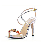 Leatherette With Rhinestone Sandals (More Colors)