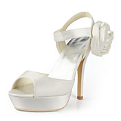 Satin Stiletto Heel Platform / Sandals With Flower Wedding Shoes (More Colors Available)