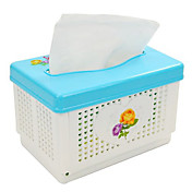 caja de pañuelos de flores