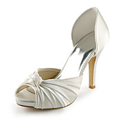 Satin Stiletto Heel Peep Toe / Platform With Ruffles Wedding / Party Evening Shoes (More Colors Available)