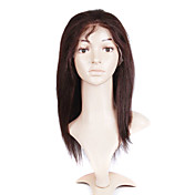 Glue-Less Hand-tied Lace Front Yaki Straight 16 Inch Indian Remy Hair Wig