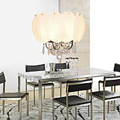 Crystal Ceiling Light with 5 Lights in Floral Feature