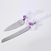  Personalized Lilac Rose Garden Cake Knife And Server Set