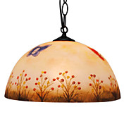 luz do pendente floral estampado com uma luz