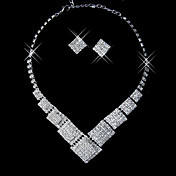 conjunto senhoras strass belas losango 'jóias (45 cm)