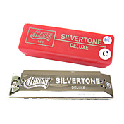 Huang - (103-C) Blues Harp Silver Hamonica 10 Holes/20 Tones/Brass Comb
