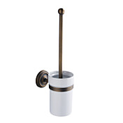 Antique Bronze Finish Solid Brass White Wall Mount Toilet Brush Holder