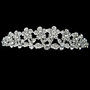 sølv legering Rhinestone og perle dejlig blomst brude tiara