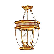 Golden Semi Flush Mount with 3 Lights