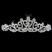 elegant sølv legering rhinestone og perle brude tiara