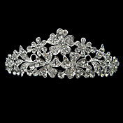 sølv legering Rhinestone og Pearl Garden brude tiara