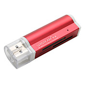 Universal All-In-One USB Memory Card Reader (Red)