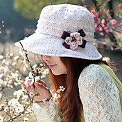 allacciatura foderato cappello floscio di fiori decorato