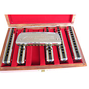 Huang - (102X) Silver Harmonica 6 Keys Pack/10 Holes/20 Tones