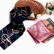 Metal Chain Print Silk Square Scarf