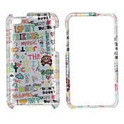 Custodia posteriore con cornice anti-urto per iPod Touch 4 - Motivo Lettere