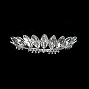 lega di argento strass e perle semplice diadema nuziale