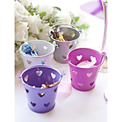 balde metálico favor com coração cut-outs - conjunto de 12 (mais cores)