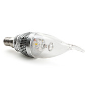 e14 3x1W 270lm 3000k branco quente luz da lâmpada vela led (85-265V)